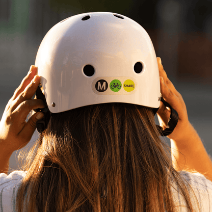 White Bike Share Helmet (Reflective Decal)