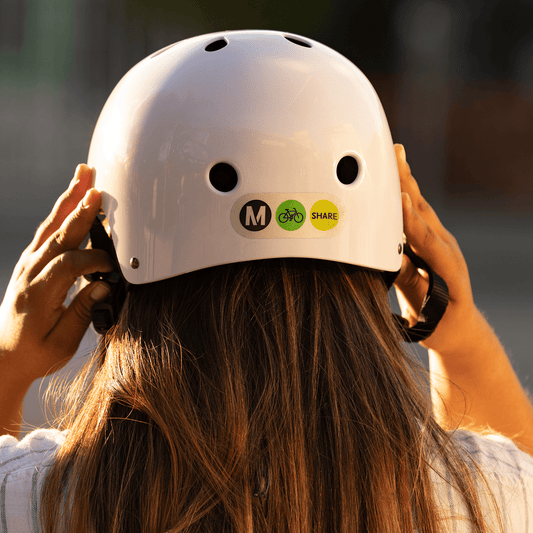 White Bike Share Helmet (Reflective Decal)