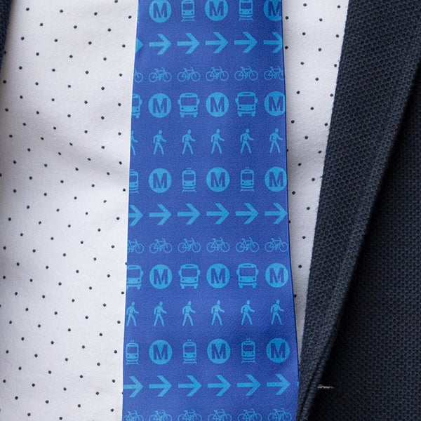 Metro Blue Icons Neck Tie