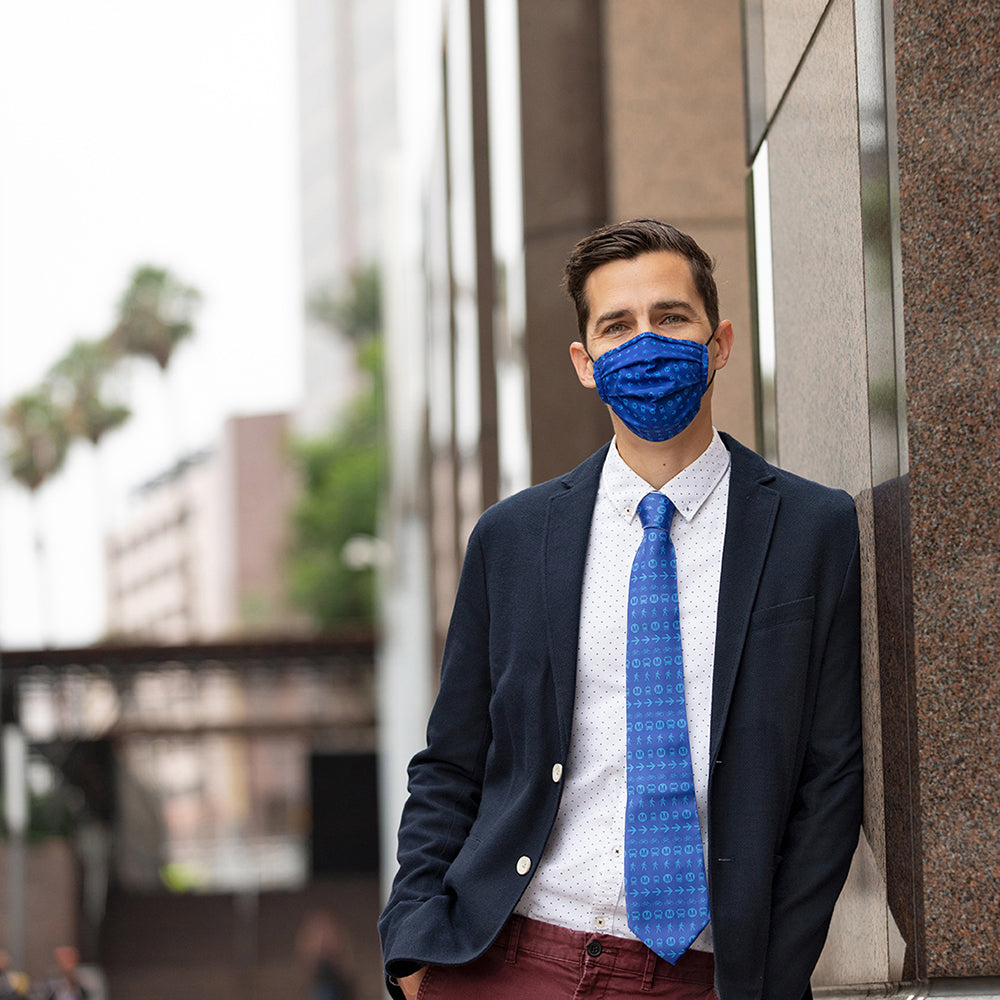 Metro Blue Icons Neck Tie