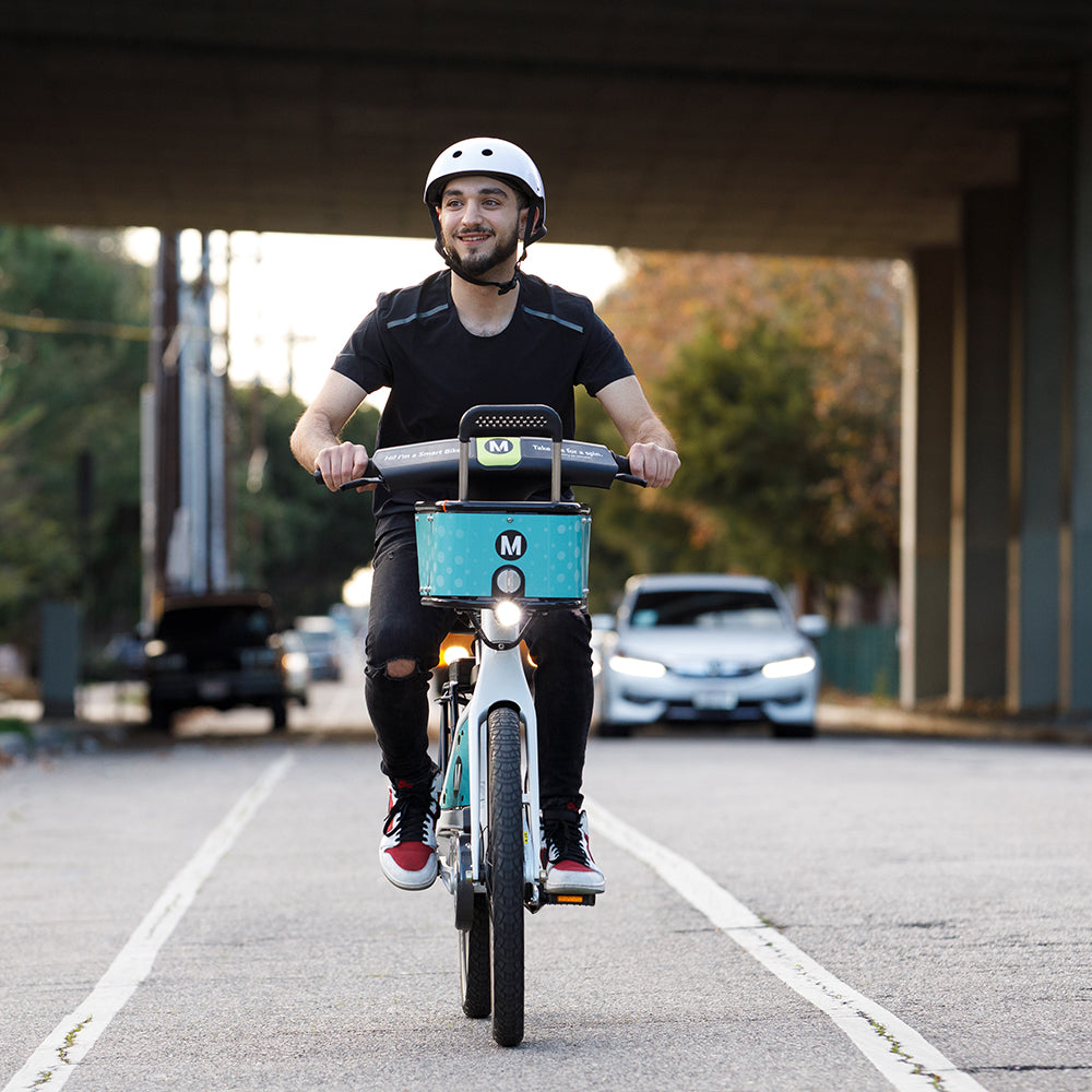 White Bike Share Helmet (Reflective Decal)