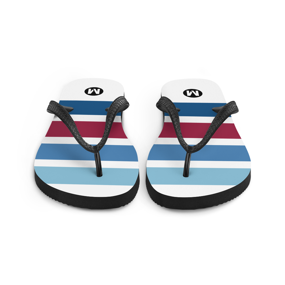 Blue and white 2024 striped flip flops